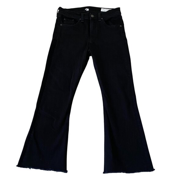 Rag & Bone 10 Inch Crop Flare Jeans Raw Hem Dune Wash Size 27 - Picture 4 of 8